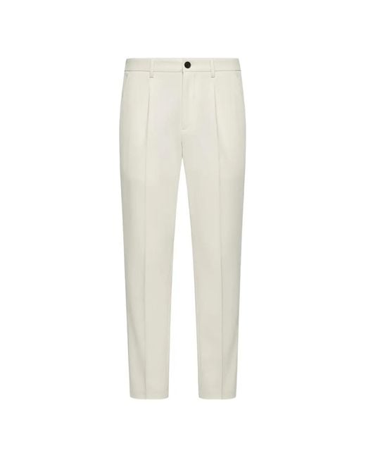 Herno White Pleated Trousers for men