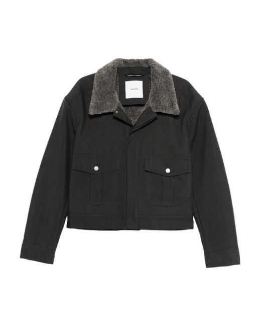 Nanushka Black Faux Shearling-Collar Jacket for men