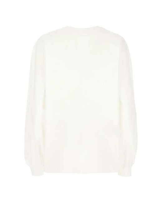 Ganni White Felpe Graphic Print T-Shirt