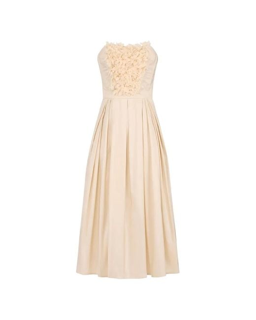 Elisabetta Franchi Floral-Embroidered Panel Midi Dress in White | Lyst  Canada
