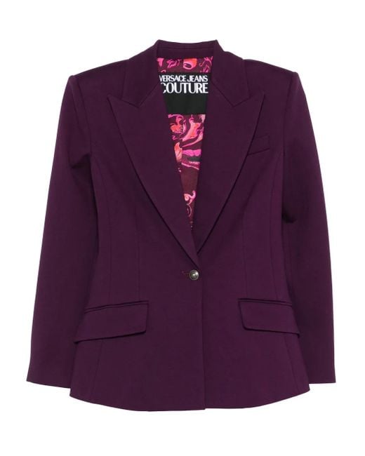 Versace Jeans Couture Blazer Met Enkele Knoop in het Purple