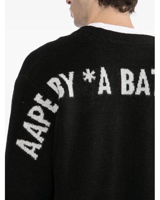 Aape By A Bathing Ape Black Moonface Cardigan for men