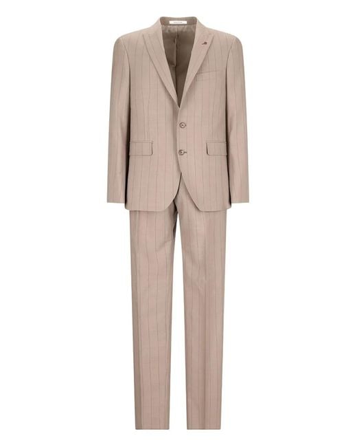 Tagliatore Natural Pinstripe-Pattern Single-Breasted Suit for men