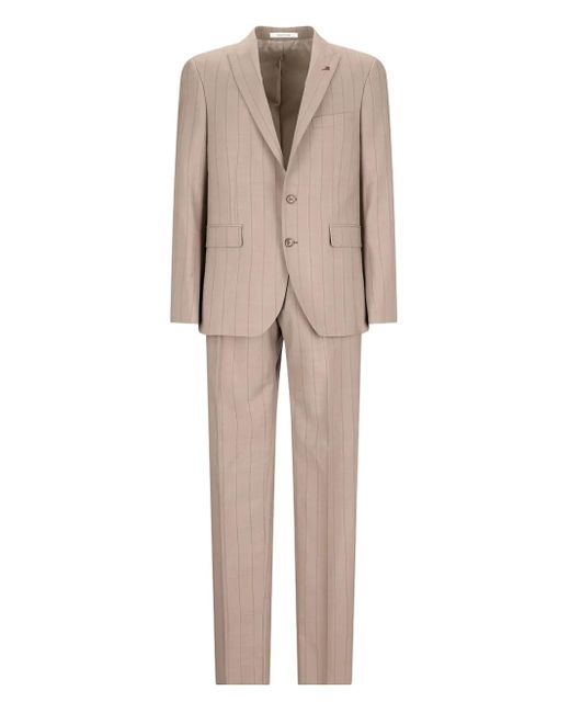 Tagliatore Natural Pinstripe-Pattern Single-Breasted Suit for men