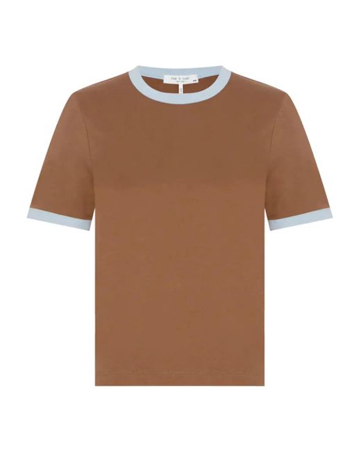 T-Shirt À Bords Contrastants Rag & Bone en coloris Brown
