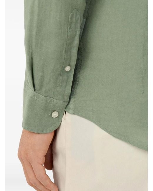 Hackett Green Brompton Button-Down Linen Shirt for men