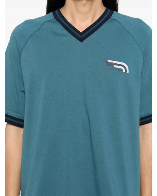 Maison Kitsuné Blue Flash Fox T-Shirt for men