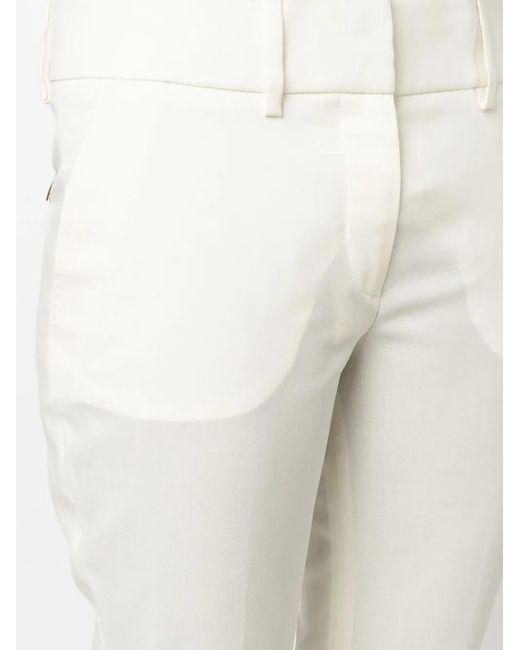 Philipp Plein White Stretch-Wool Straight-Trousers