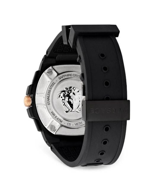 Versace Black Montre Greca Chrono 45 Mm for men