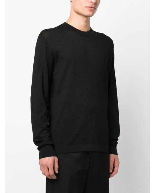 Versace Black La Greca Cotton-Silk Jumper for men