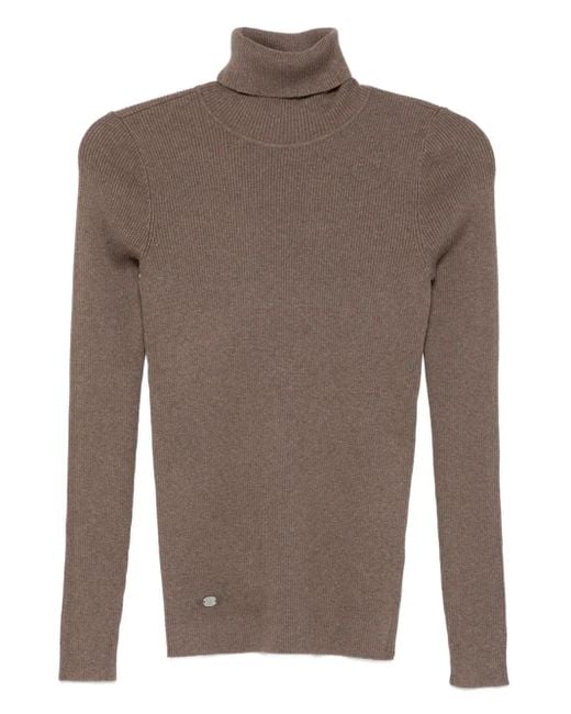 Ralph Lauren Ribbed Turtleneck Sweater Brown