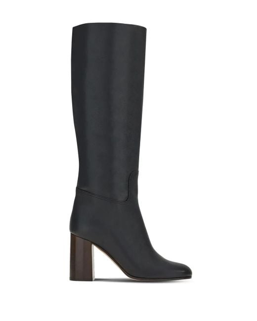 Ferragamo Black Gancini-Bit Leather Boots
