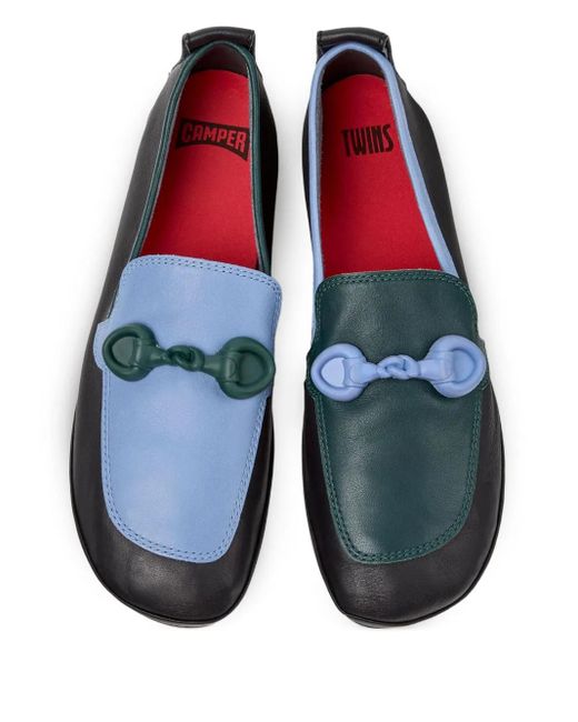 Camper Blue Two-Tone Leather Loafers