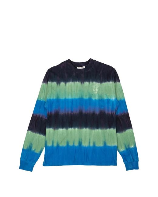 Opening Ceremony Blue Tie-Dye Logo-Patch T-Shirt for men