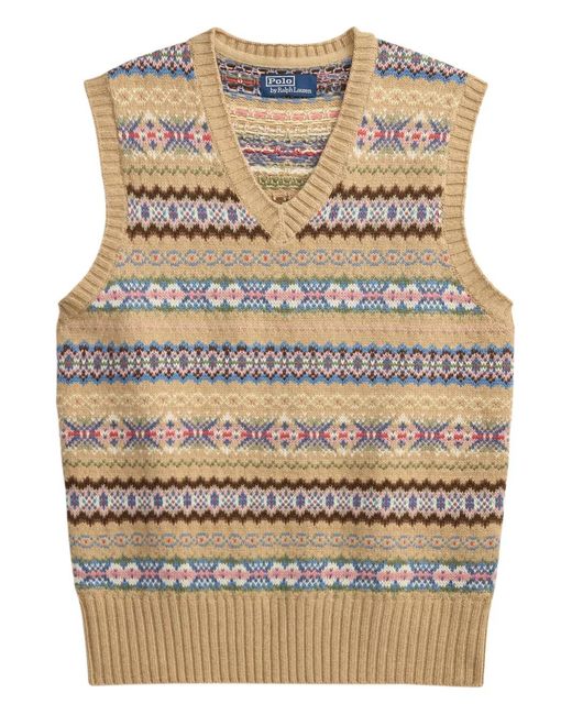 V-Neck Patterned Vest Polo Ralph Lauren pour homme en coloris Natural