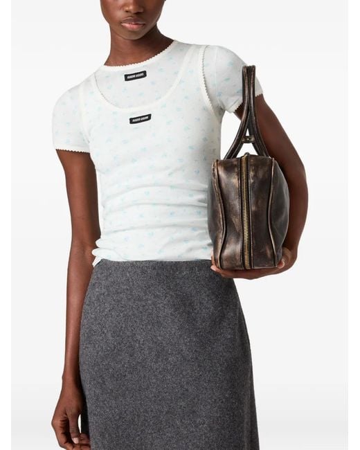 Miu Miu White Cotton Tank Top