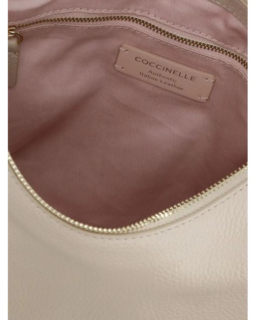 Coccinelle Natural Small Rebekka Leather Shoulder Bag