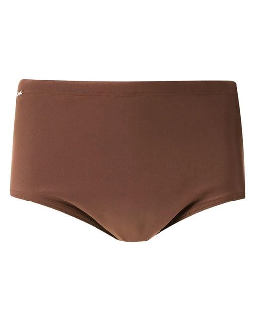 Amir Slama Brown Plain Swim Trunks for men