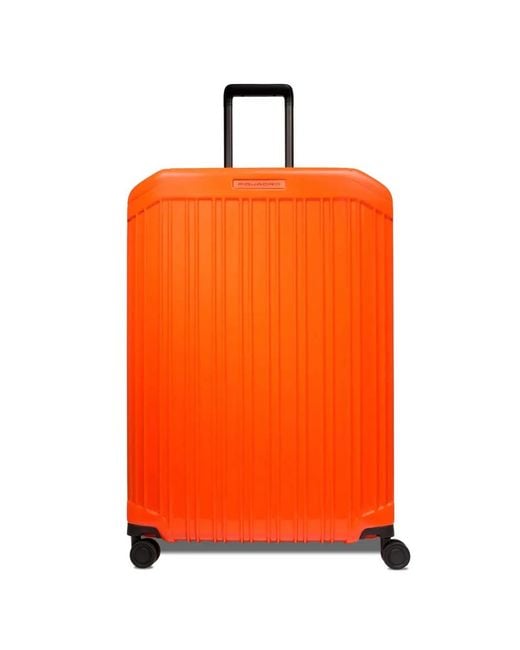 Piquadro Orange Logo Suitcase