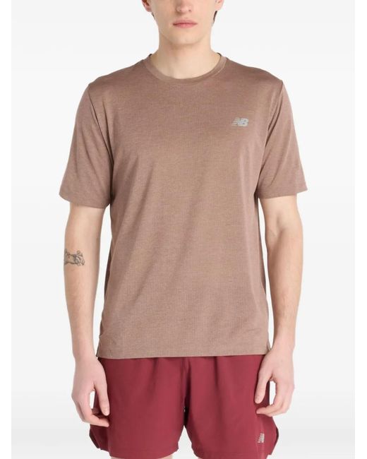 New Balance Red Logo-Detail T-Shirt for men