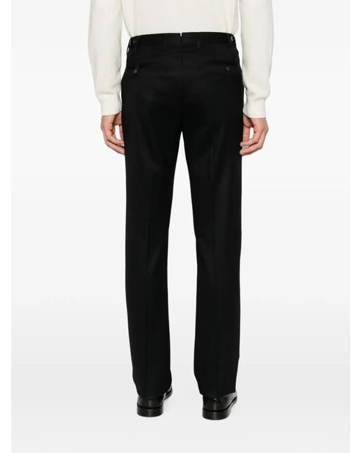 Corneliani Black Pressed-Crease Tailored Trousers for men