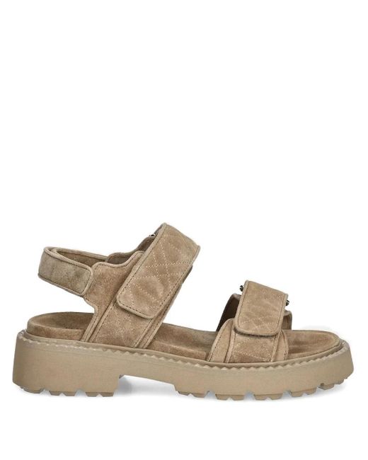 Kennel & Schmenger Natural Quilted Strap Sandals