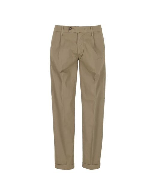 Re-hash Natural Pleated Turn-Up Trousers for men