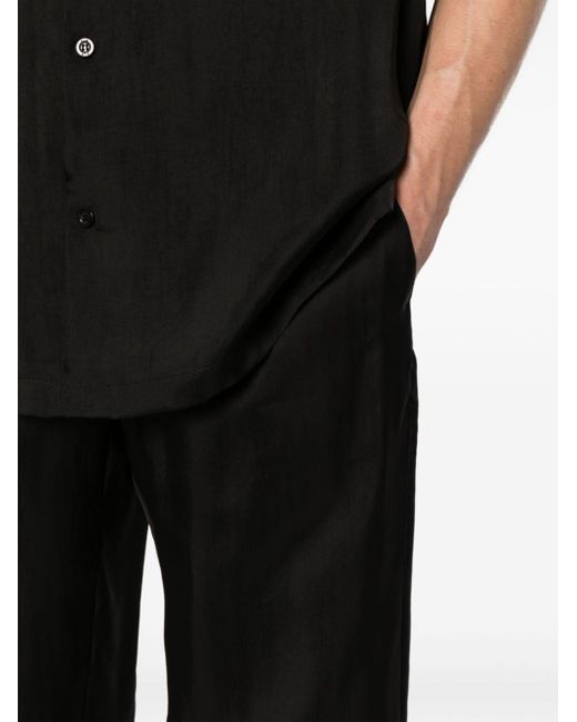 MSGM Black Elasticated-waist Straight-leg Trousers for men