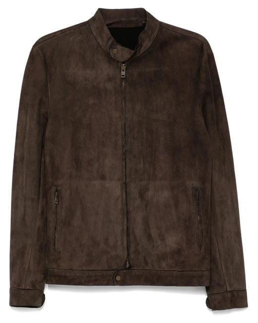 Salvatore Santoro Brown Suede Jacket for men