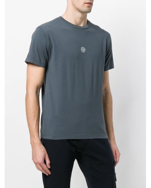 Stone Island Central Logo T shirt in Gray for Men Lyst