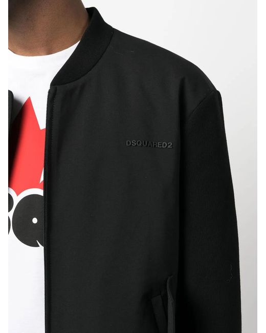 DSquared² Black Flap Pockets Bomber Jacket for men