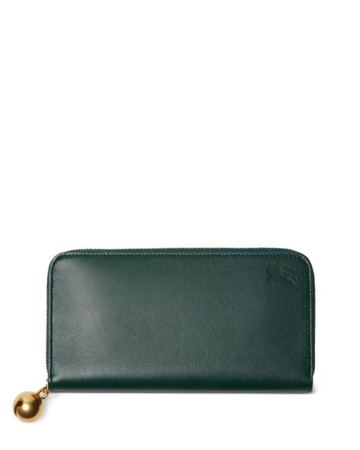 Burberry Green Ekd Bell-charm Leather Wallet
