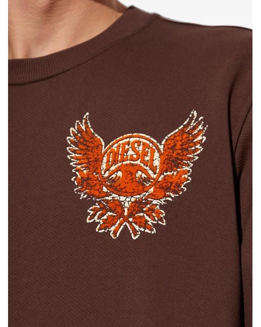 DIESEL Brown Norm-Aa2 Graphic-Print Sweatshirt for men