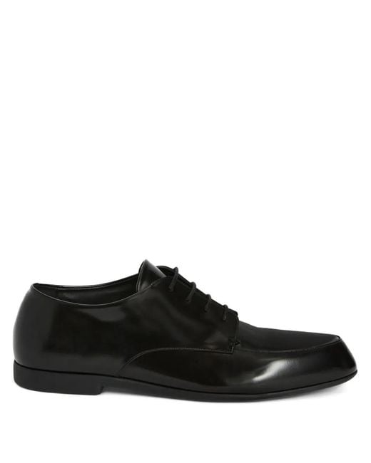 Jil Sander Black Derbies En Cuir