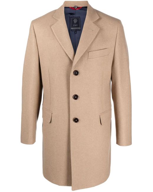 Fay Natural Easy Db Single-Breasted Layered Coat for men