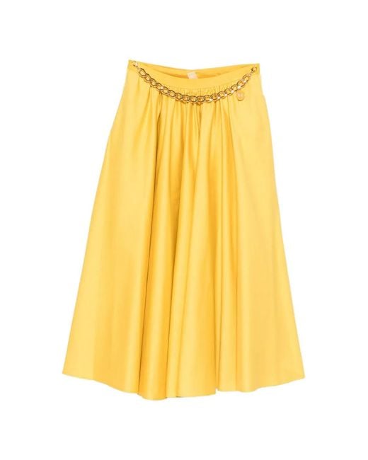 Elisabetta Franchi Yellow Sun Cotton Skirt
