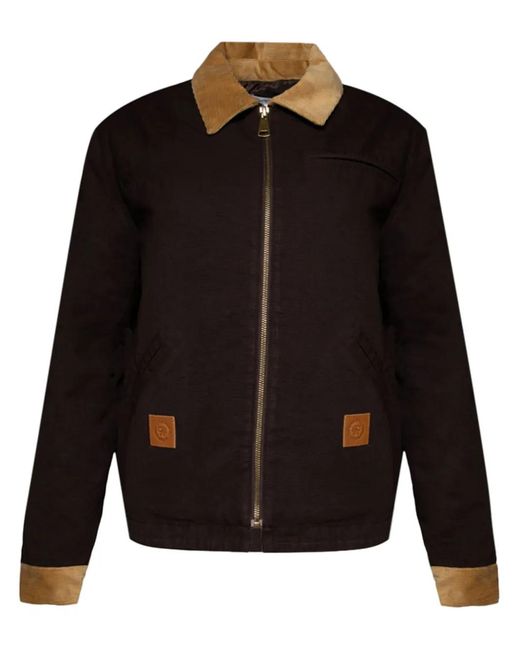 Sporty & Rich Black Srhwc Canvas Zipped Jacket