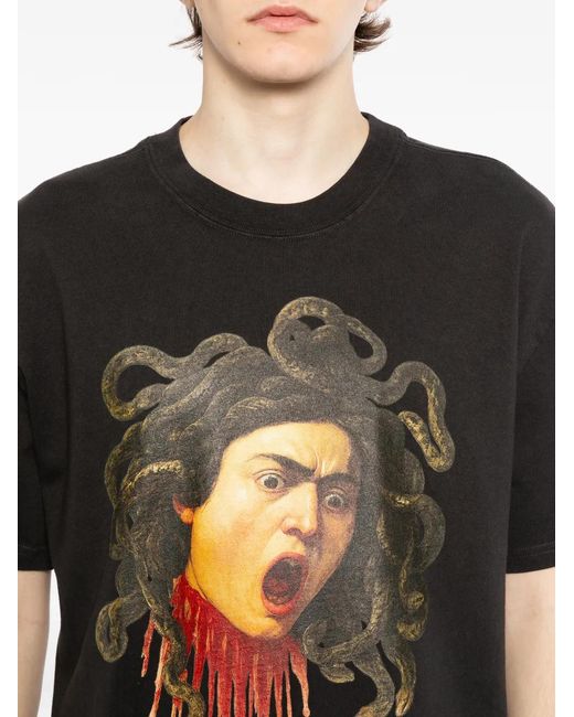 Melt Black Graphic-Print T-Shirt for men