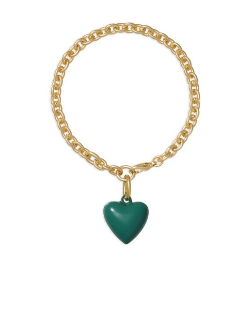 Roxanne Assoulin Green The Mini Puffy Heart-Charm Bracelet
