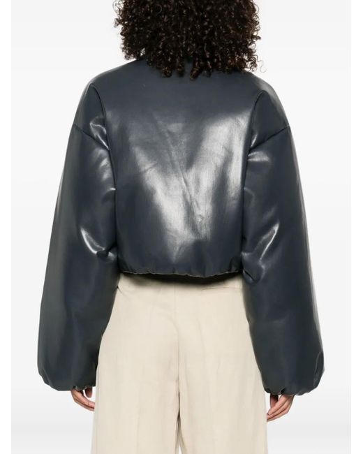 Nanushka Black Puffer Zip-Front Jacket