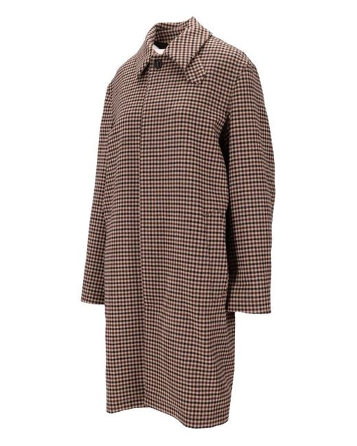 Saint Laurent Brown Vichy Checked Coat