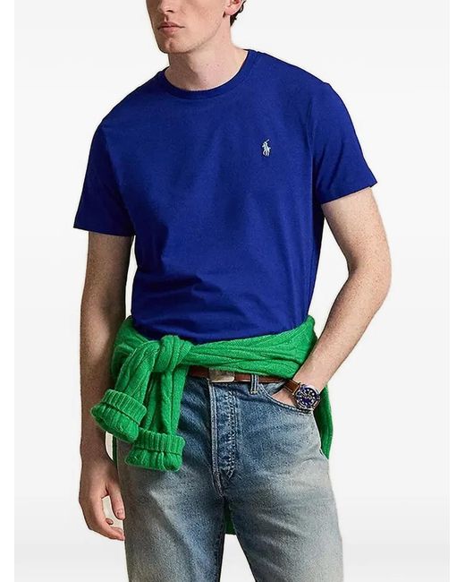 Polo Ralph Lauren Blue Pony-Embroidered T-Shirt for men