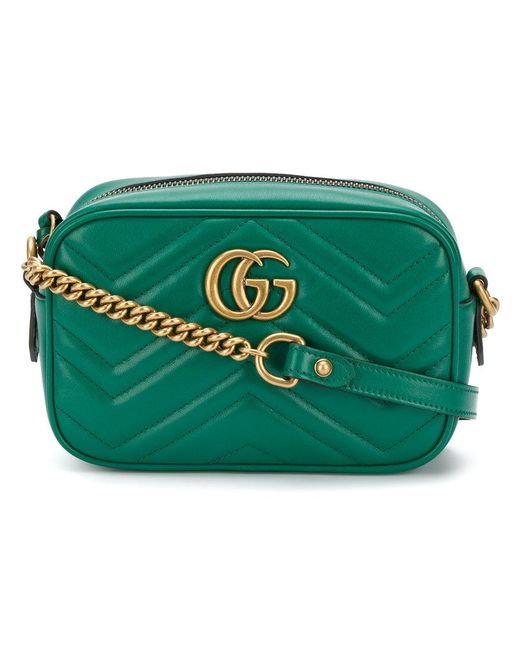 Gucci Green Mini Gg Marmont Crossbody Bag