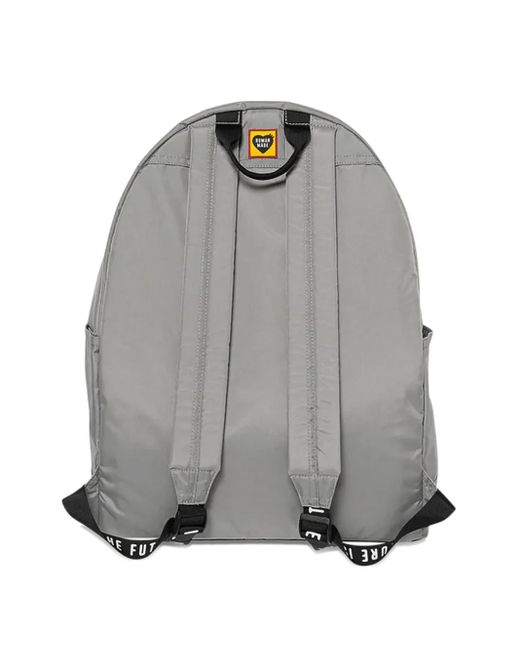 Human Made Gray Heart-Patch Graphic Backpack for men