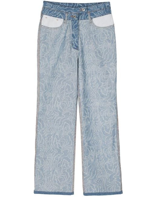 Sonia Rykiel Blue Zebra High-rise Flared Jeans