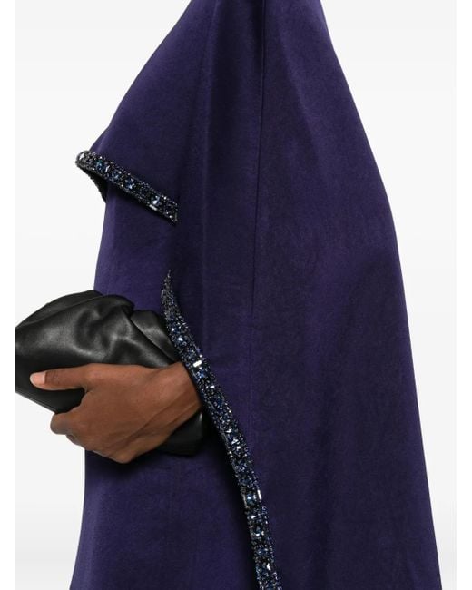Roland Mouret Blue Embellished Cape Dress