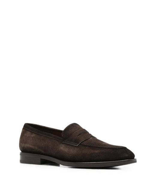 Santoni White Adrian Suede Loafers for men