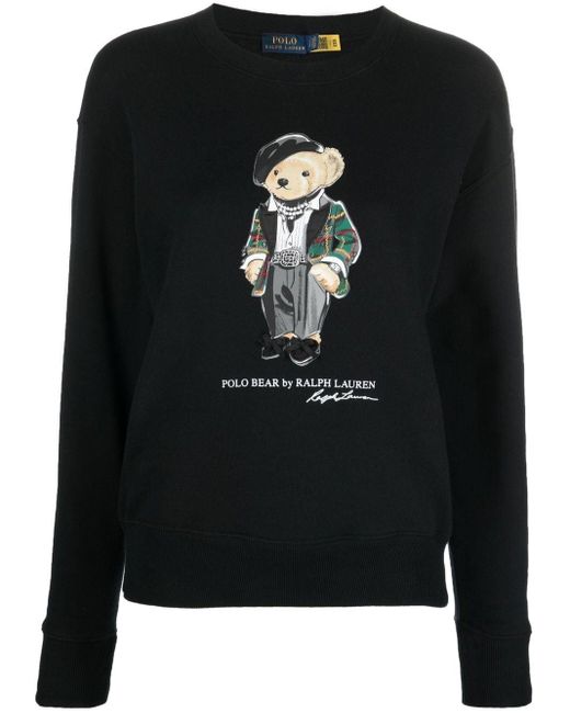 Polo Ralph Lauren Synthetic Polo Bear-print Crew-neck Sweatshirt in ...