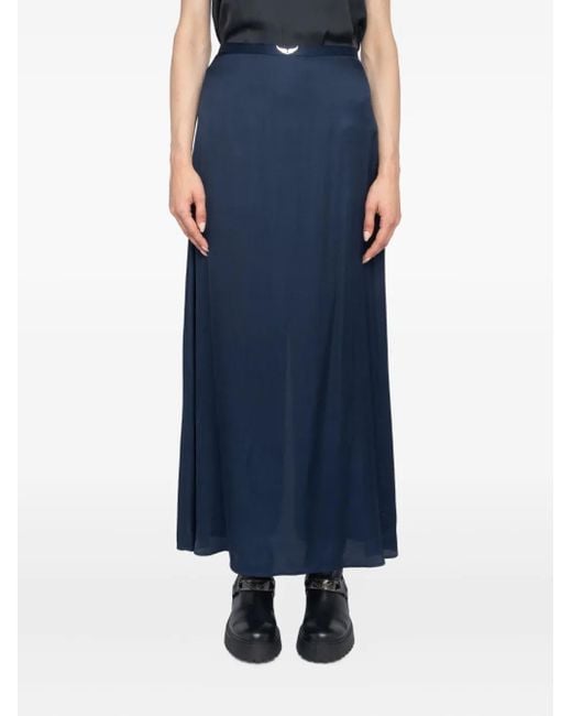 Zadig & Voltaire Jimeno サテン マキシスカート Blue
