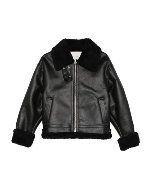 DUNST Jack Met Kraag Van Imitatiebont in het Black